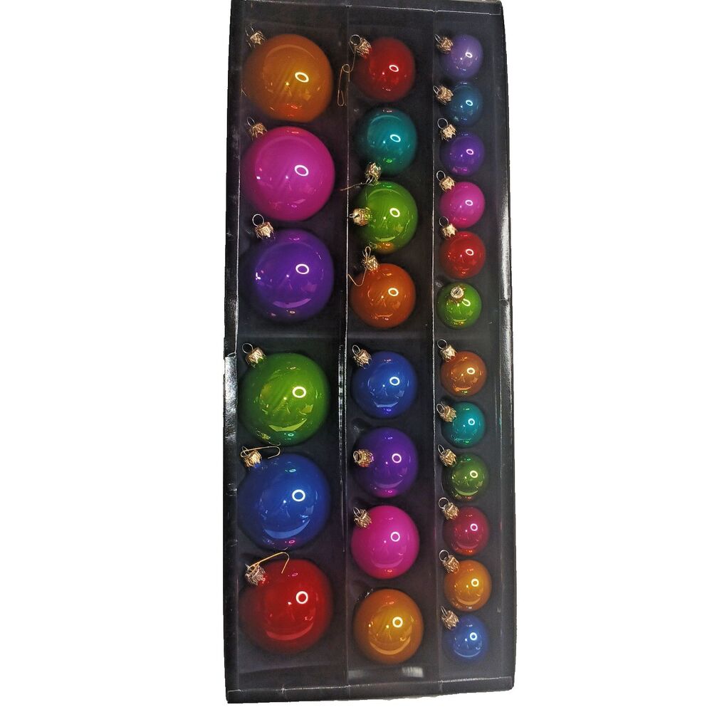 Glass Globes Balls Christmas Ornaments Made Poland in 26 Balls #2 Mouth Blown
